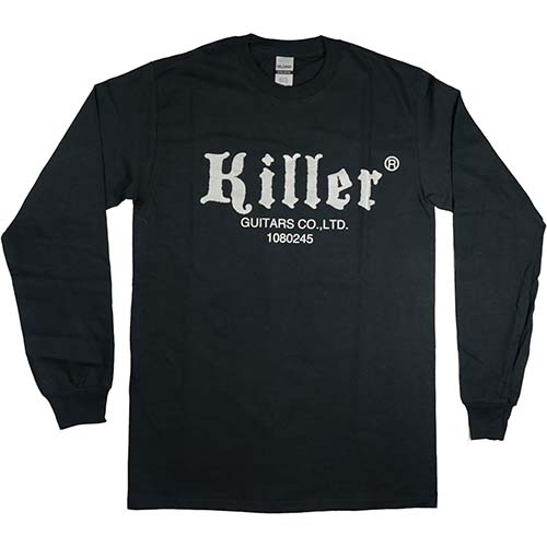 killer guitars t-shirt long sleeve black silver logo